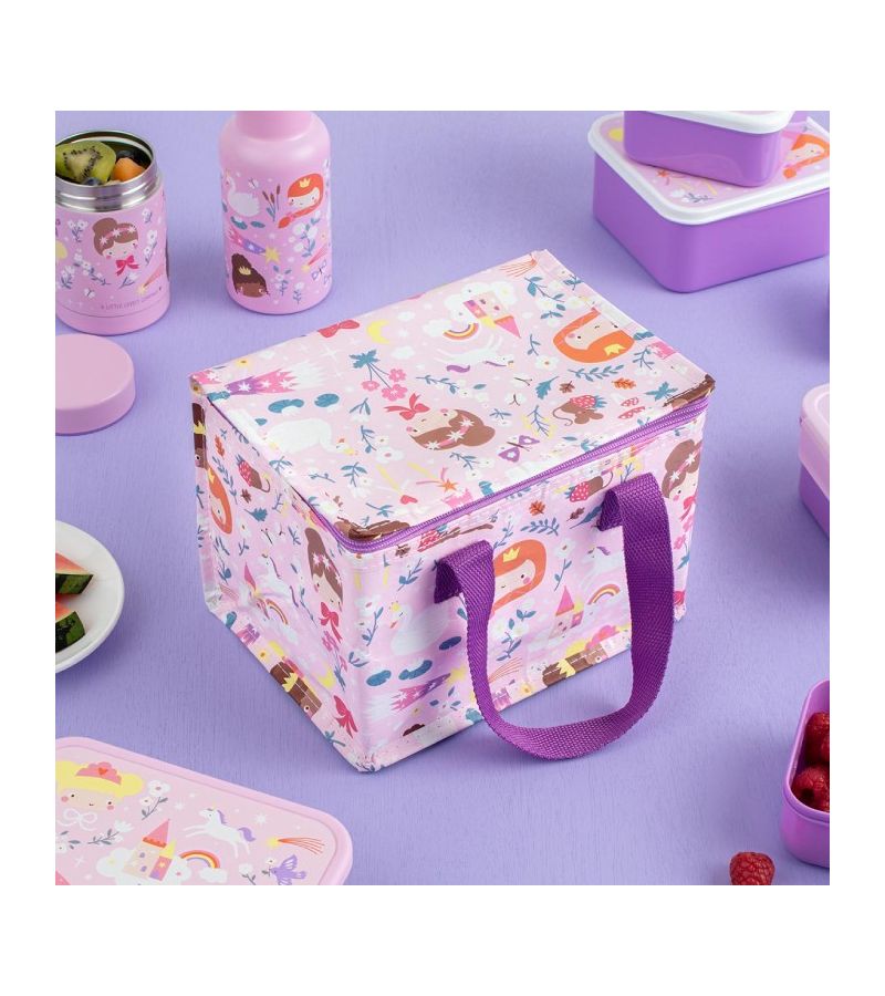 A LITLE LOVELY COMPANY Τσαντάκι μεταφοράς φαγητού 23x16x16 Princesses CBPRPU37
