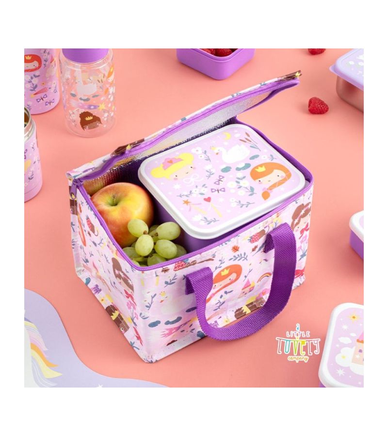 A LITLE LOVELY COMPANY Τσαντάκι μεταφοράς φαγητού 23x16x16 Princesses CBPRPU37