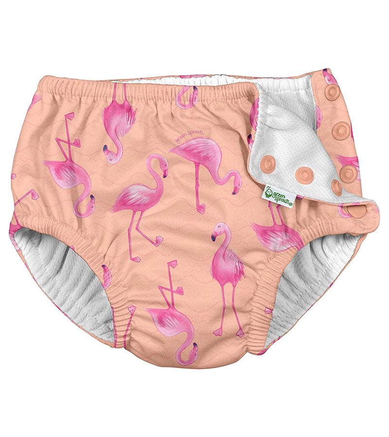 Μαγιό - πάνα I PLAY Snap Reusable Swim Diaper Coral Flamingos IP-10097-6AEL