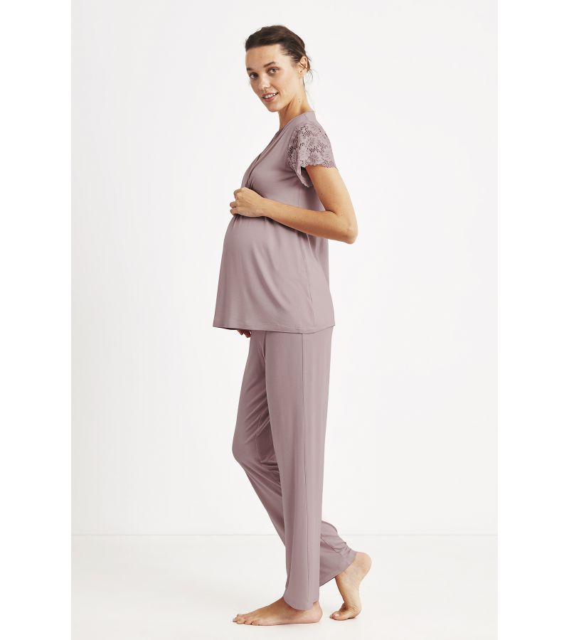 Πυτζάμα κουμπωτή με κοντό μανίκι & μακρύ παντελόνι CATHERINE\'S 870CA Violet