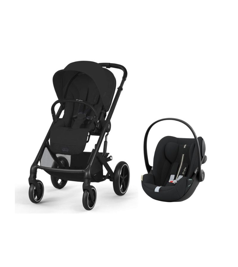 Καρότσι CYBEX Balios S LUX 2024-2025 BLK Moon Black & Κάθισμα αυτοκινήτου Cloud G i-Size Plus Moon Black
