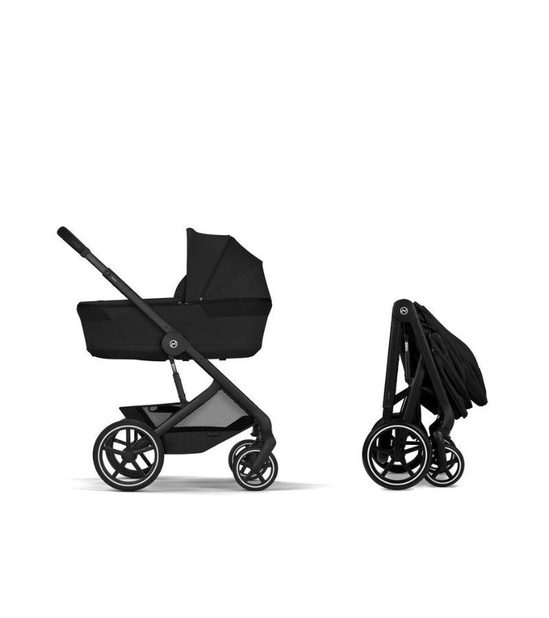 CYBEX Πολυκαρότσι 2in1 Balios S Lux Moon Black Frame Black Πτυσσόμενο Πορτ Μπεμπέ 