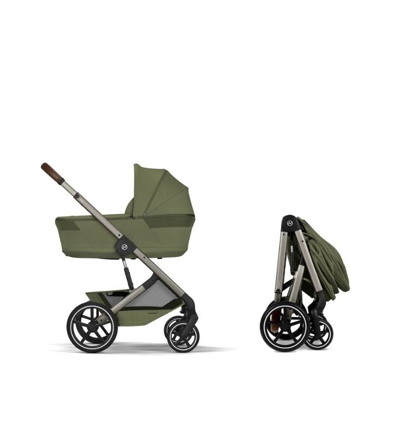 CYBEX Πολυκαρότσι 2in1 Balios S Lux Moss Green Taupe Frame Πτυσσόμενο Πορτ Μπεμπέ 