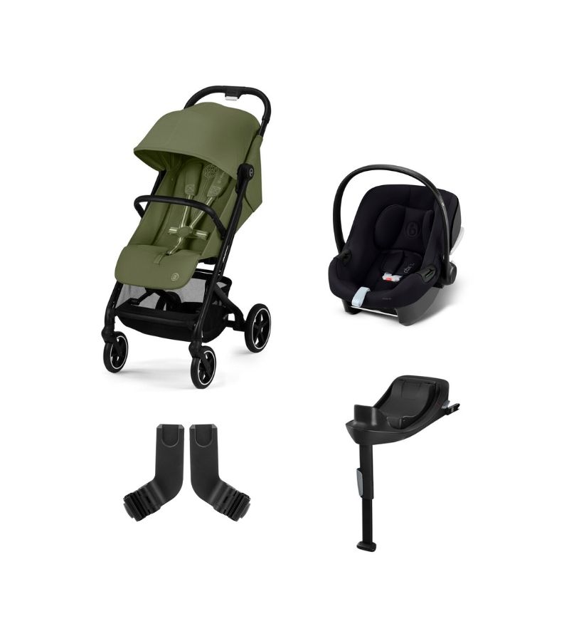 Cybex Beezy Moss Green Σετ Καροτσιού 2 σε 1 με Aton B2, Βάση Isofix & Αντάπτορες