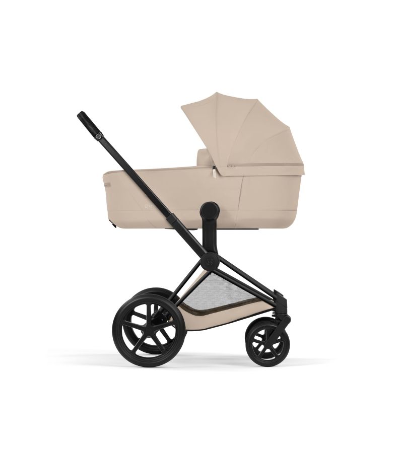 CYBEX Πολυκαρότσι 2in1 Priam Comfort Πτυσσόμενο Πορτ Μπεμπέ Matt Black Cozy Beige