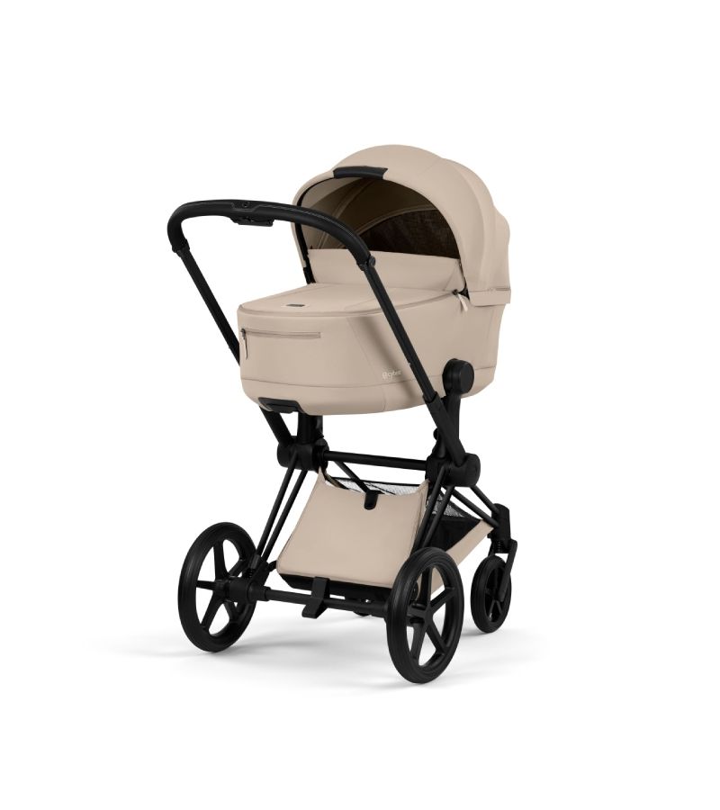 CYBEX Πολυκαρότσι 2in1 Priam Comfort Πτυσσόμενο Πορτ Μπεμπέ Matt Black Cozy Beige