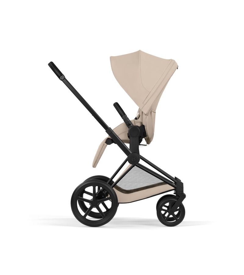 CYBEX Πολυκαρότσι 2in1 Priam Comfort Πτυσσόμενο Πορτ Μπεμπέ Matt Black Cozy Beige