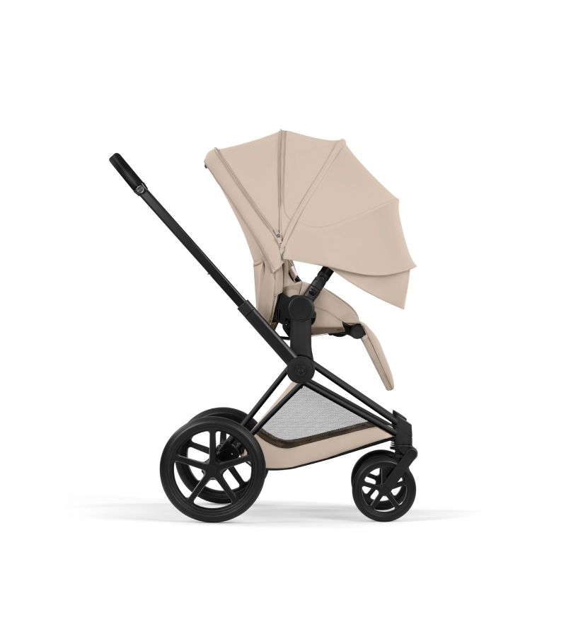 CYBEX Πολυκαρότσι 2in1 Priam Comfort Πτυσσόμενο Πορτ Μπεμπέ Matt Black Cozy Beige