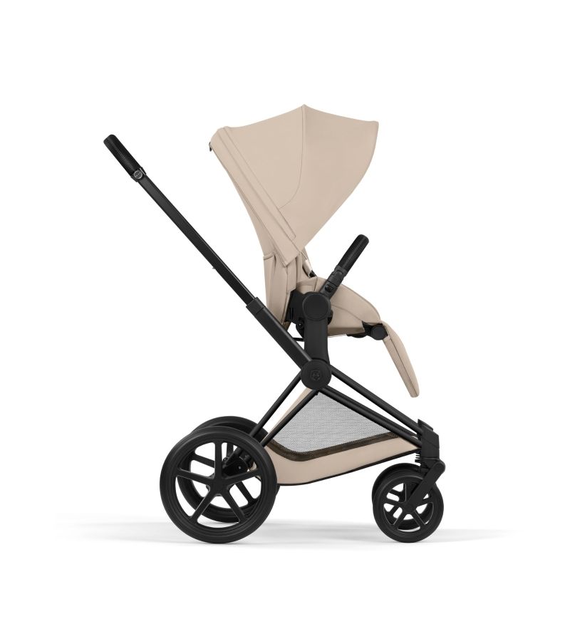 CYBEX Πολυκαρότσι 2in1 Priam Comfort Πτυσσόμενο Πορτ Μπεμπέ Matt Black Cozy Beige