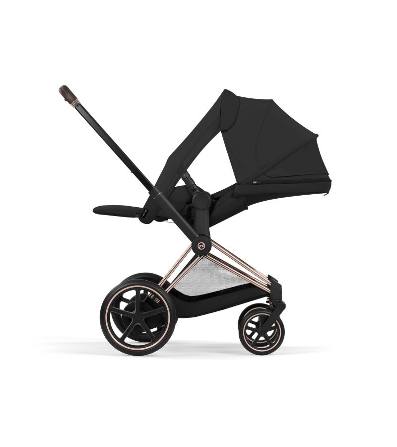 CYBEX Πολυκαρότσι 2in1 e-Priam Comfort Πτυσσόμενο Πορτ Μπεμπέ Rosegold Sepia Black 