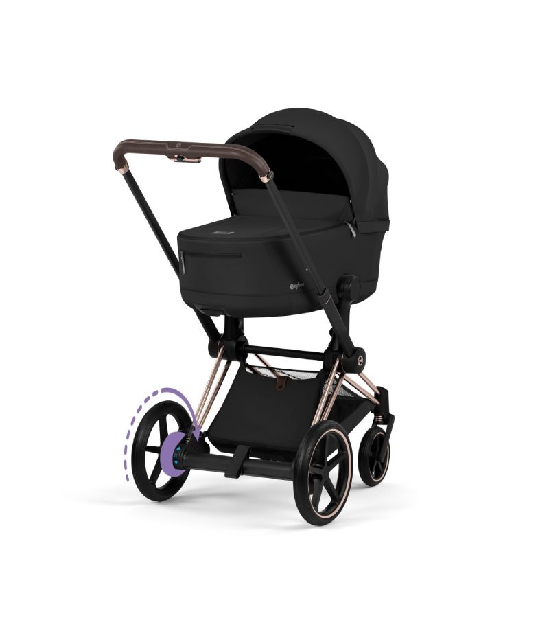CYBEX Πολυκαρότσι 2in1 e-Priam Comfort Πτυσσόμενο Πορτ Μπεμπέ Rosegold Sepia Black 
