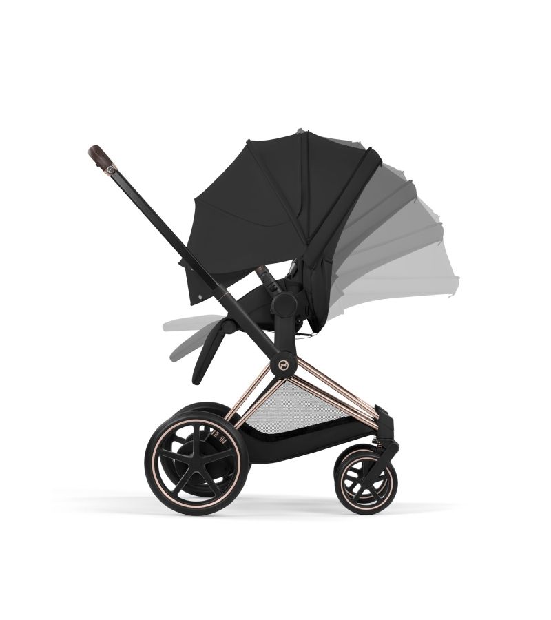 CYBEX Πολυκαρότσι 2in1 e-Priam Comfort Πτυσσόμενο Πορτ Μπεμπέ Rosegold Sepia Black 