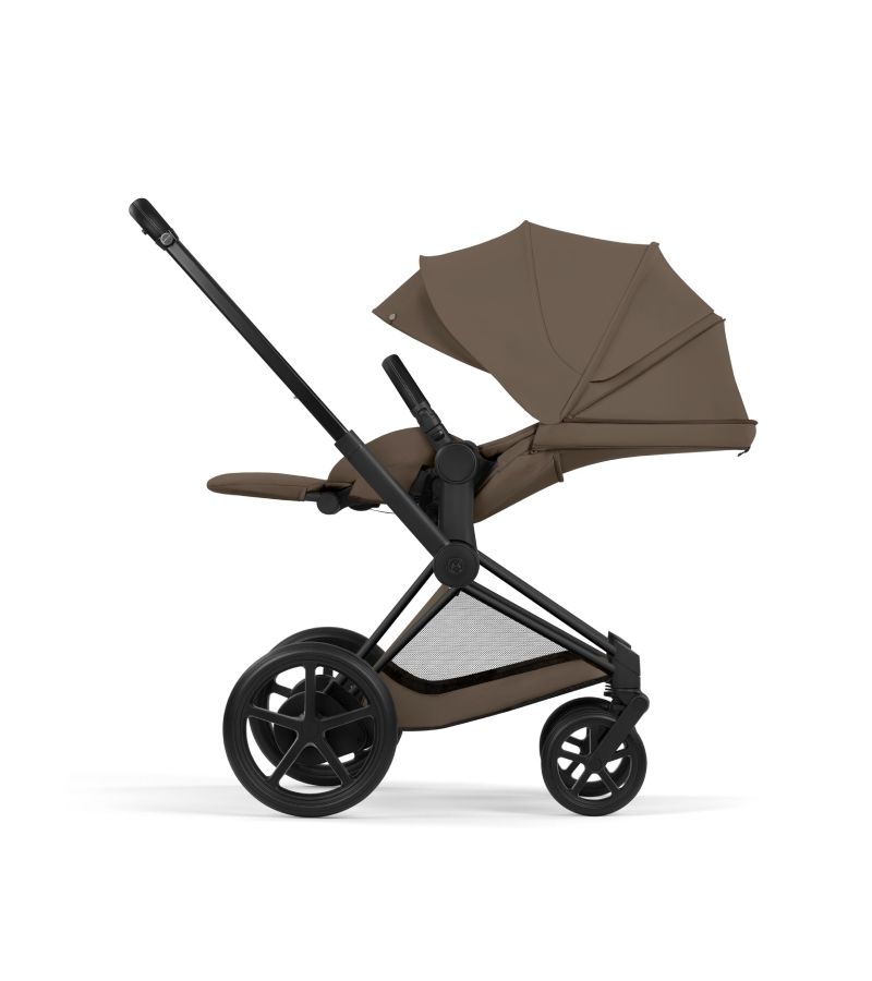 CYBEX Πολυκαρότσι 2in1 e-Priam Comfort Πτυσσόμενο Πορτ Μπεμπέ Matt Black Coconut Brown