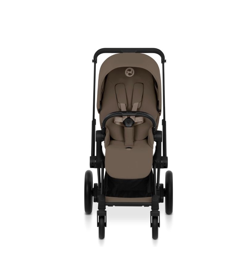 CYBEX Πολυκαρότσι 2in1 e-Priam Comfort Πτυσσόμενο Πορτ Μπεμπέ Matt Black Coconut Brown