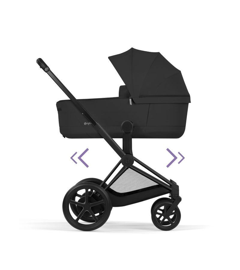 CYBEX Πολυκαρότσι 2in1 e-Priam Comfort Πτυσσόμενο Πορτ Μπεμπέ Matt Black Sepia Black 
