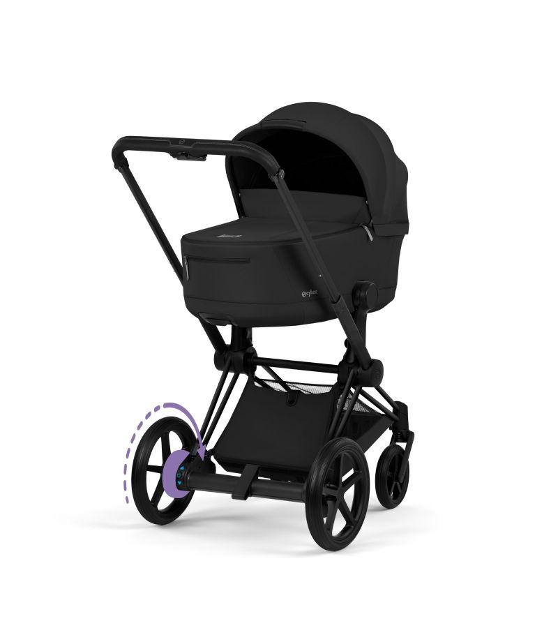 CYBEX Πολυκαρότσι 2in1 e-Priam Comfort Πτυσσόμενο Πορτ Μπεμπέ Matt Black Sepia Black 