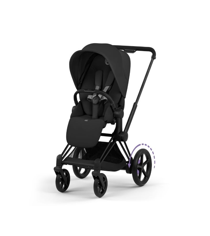 CYBEX Πολυκαρότσι 2in1 e-Priam Comfort Πτυσσόμενο Πορτ Μπεμπέ Matt Black Sepia Black 