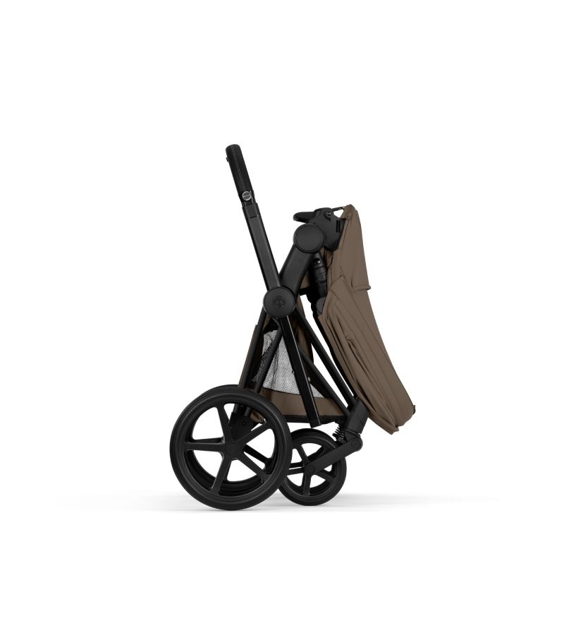 CYBEX Πολυκαρότσι 2in1 Priam Comfort Πτυσσόμενο Πορτ Μπεμπέ Matt Black Coconut Brown