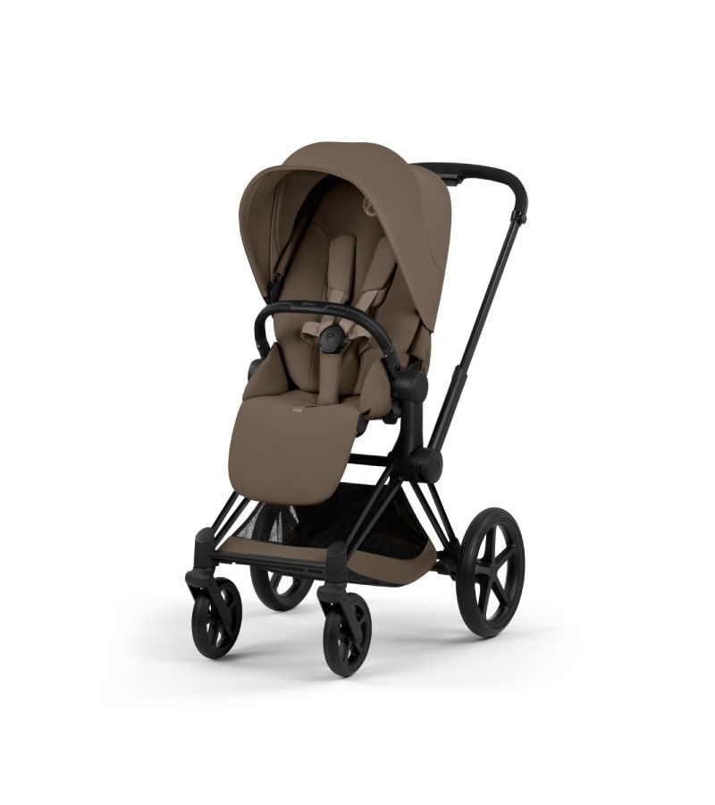 CYBEX Πολυκαρότσι 2in1 Priam Comfort Πτυσσόμενο Πορτ Μπεμπέ Matt Black Coconut Brown
