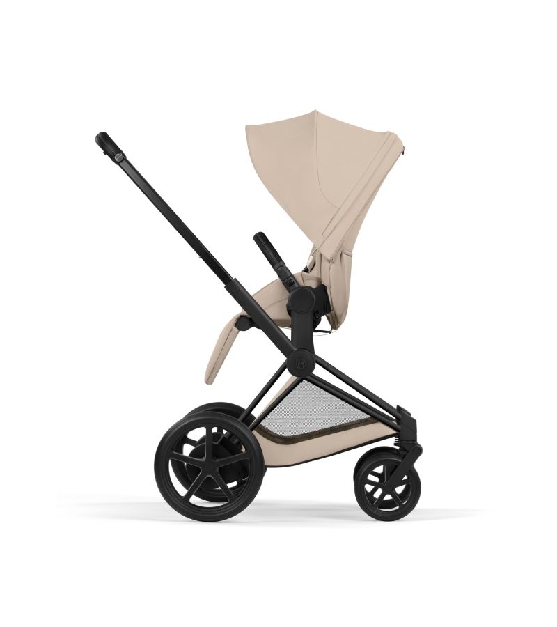CYBEX Πολυκαρότσι 2in1 e-Priam Comfort Πτυσσόμενο Πορτ Μπεμπέ Matt Black Cozy Beige