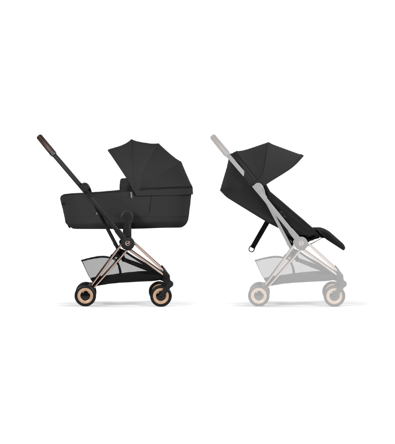 CYBEX Πολυκαρότσι 2in1 Coya Comfort Πτυσσόμενο Πορτ Μπεμπέ Rosegold Sepia Black