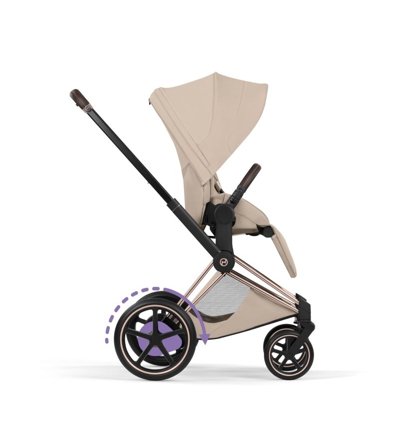Βρεφικό Καρότσι CYBEX e-Priam Style Cozy Beige Σκελετός Rosegold