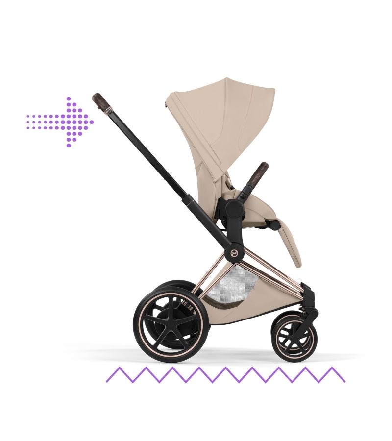Βρεφικό Καρότσι CYBEX e-Priam Style Cozy Beige Σκελετός Rosegold
