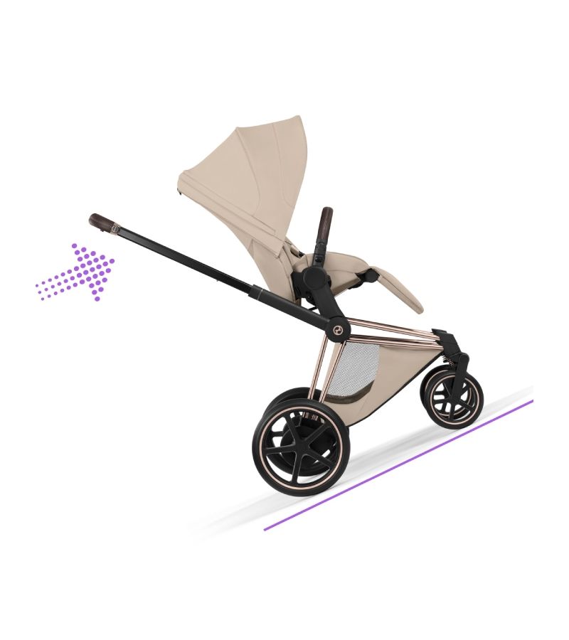 Βρεφικό Καρότσι CYBEX e-Priam Style Cozy Beige Σκελετός Rosegold