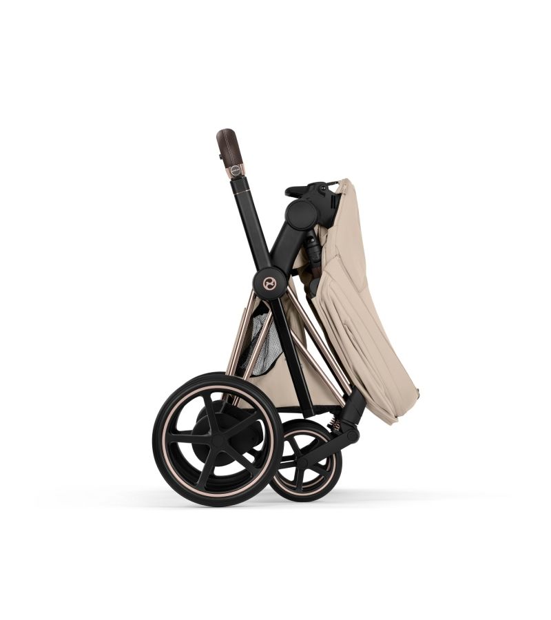 Βρεφικό Καρότσι CYBEX e-Priam Style Cozy Beige Σκελετός Rosegold