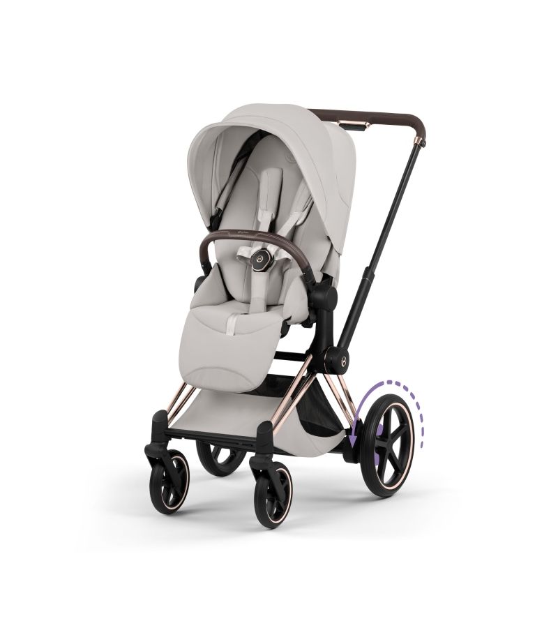 Βρεφικό Καρότσι CYBEX e-Priam Style City Grey Σκελετός Rosegold
