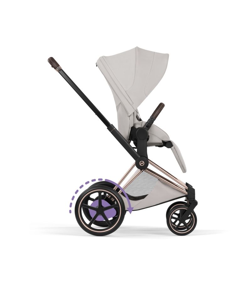 Βρεφικό Καρότσι CYBEX e-Priam Style City Grey Σκελετός Rosegold