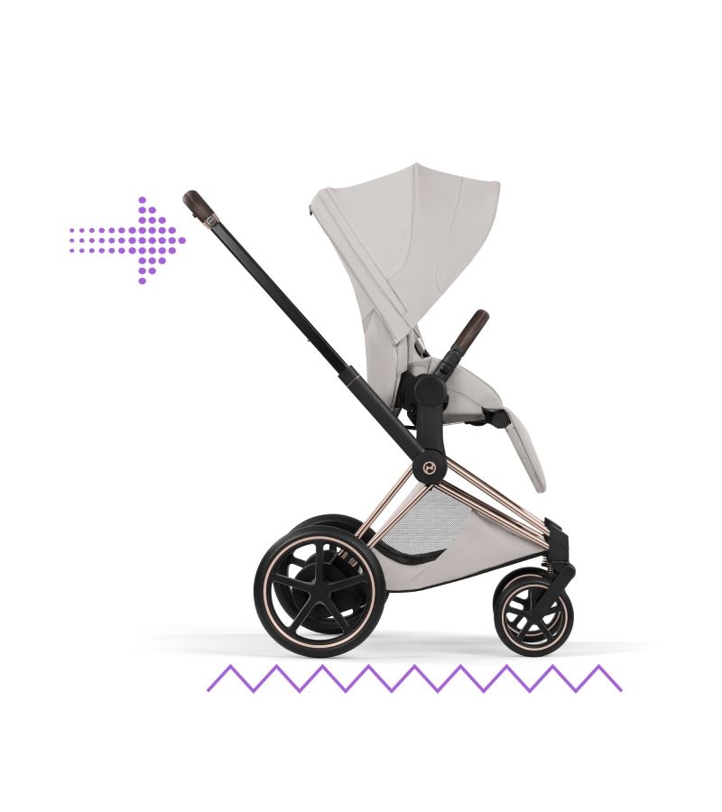 Βρεφικό Καρότσι CYBEX e-Priam Style City Grey Σκελετός Rosegold