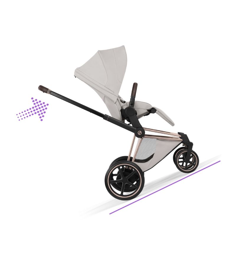 Βρεφικό Καρότσι CYBEX e-Priam Style City Grey Σκελετός Rosegold