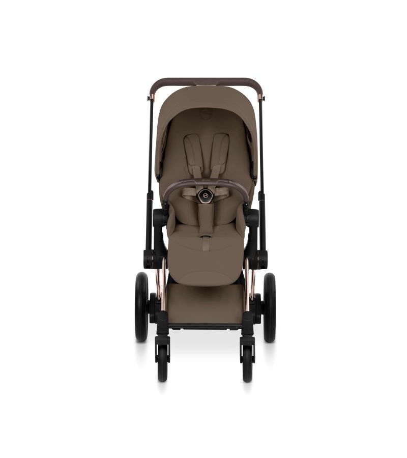 Βρεφικό Καρότσι CYBEX e-Priam Style Coconut Brown Σκελετός Rosegold