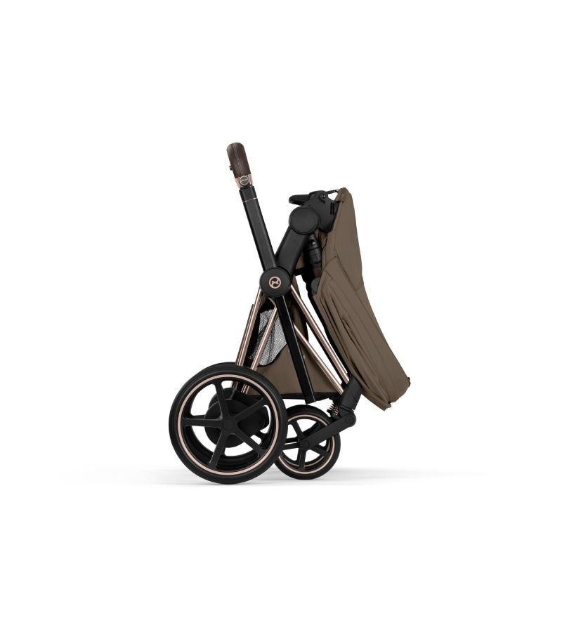 Βρεφικό Καρότσι CYBEX e-Priam Style Coconut Brown Σκελετός Rosegold
