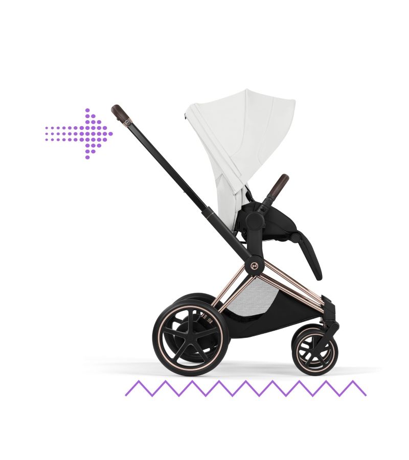 Βρεφικό Καρότσι CYBEX e-Priam Style Off White Σκελετός Rosegold