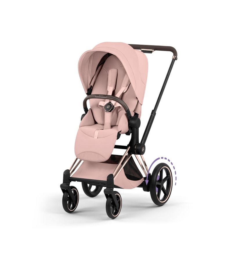 Βρεφικό Καρότσι CYBEX e-Priam Style Peach Pink Σκελετός Rosegold