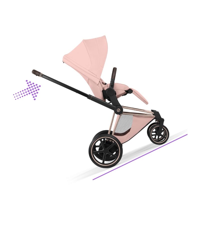 Βρεφικό Καρότσι CYBEX e-Priam Style Peach Pink Σκελετός Rosegold