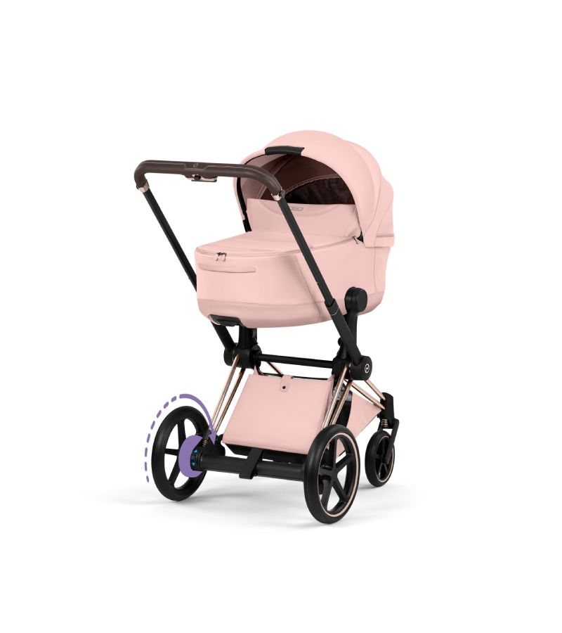 Βρεφικό Καρότσι CYBEX e-Priam Style Peach Pink Σκελετός Rosegold