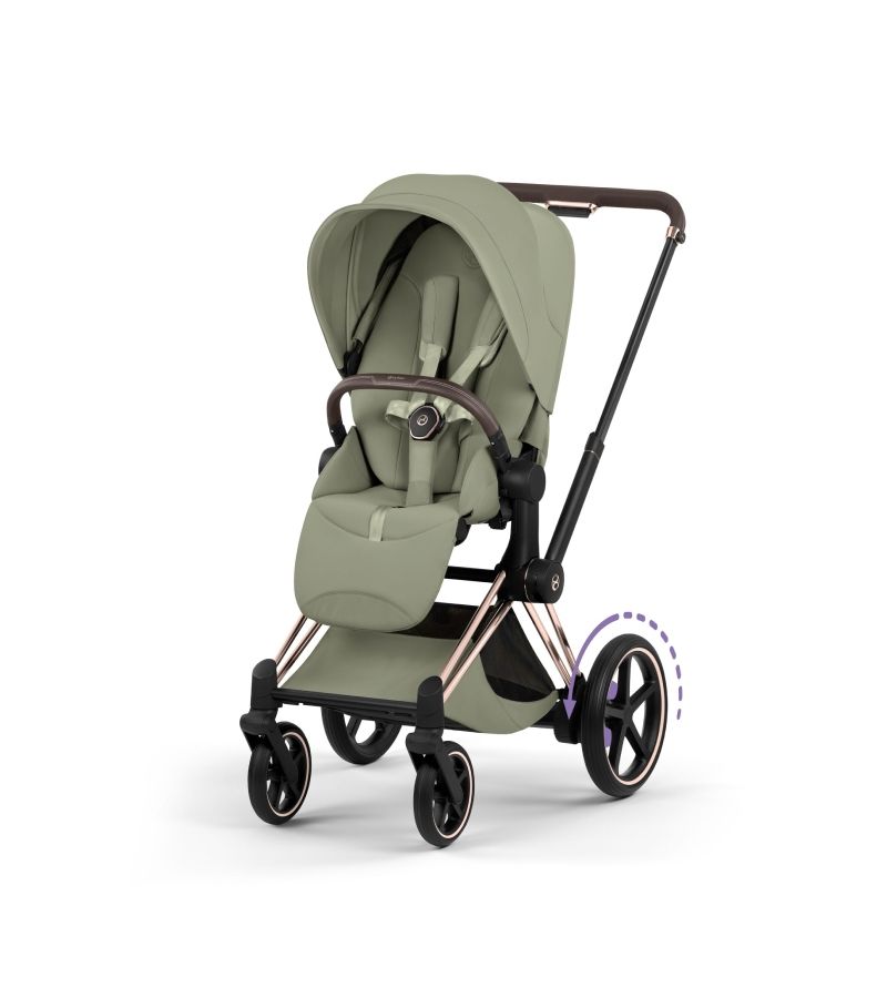 Βρεφικό Καρότσι CYBEX e-Priam Style Sage Green Σκελετός Rosegold