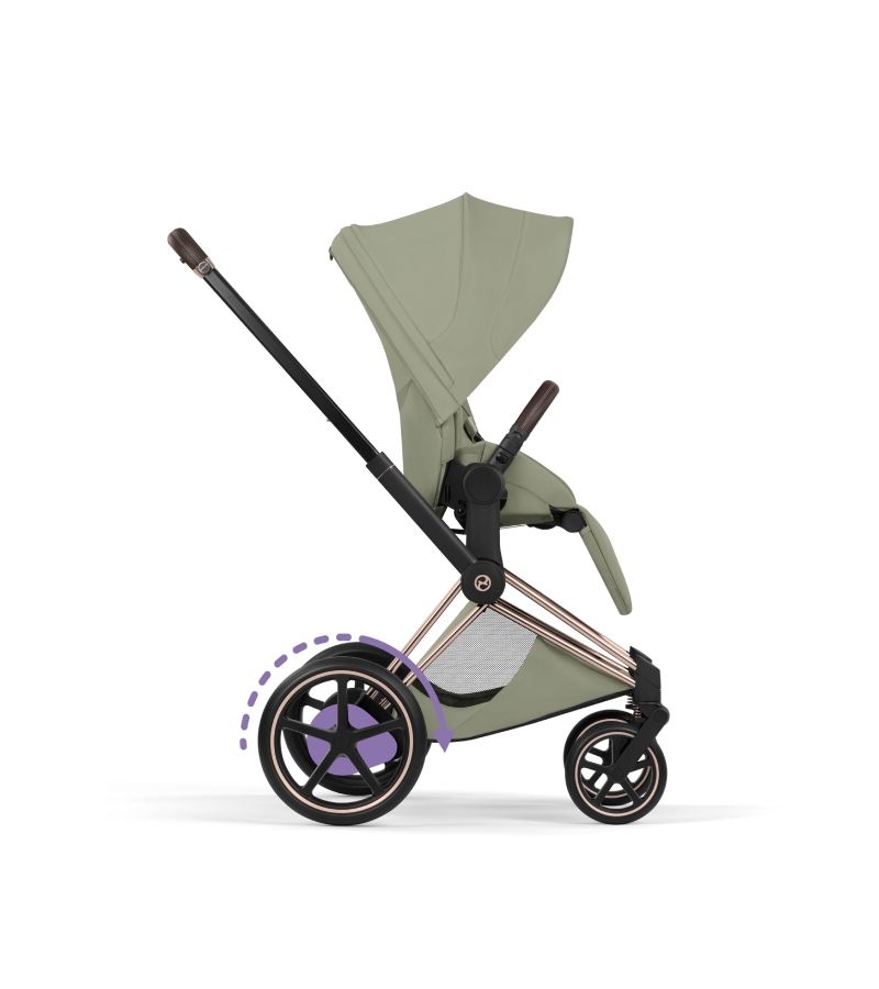 Βρεφικό Καρότσι CYBEX e-Priam Style Sage Green Σκελετός Rosegold