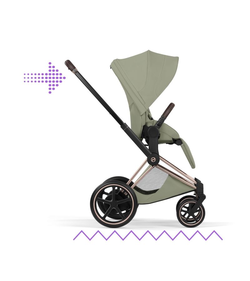 Βρεφικό Καρότσι CYBEX e-Priam Style Sage Green Σκελετός Rosegold