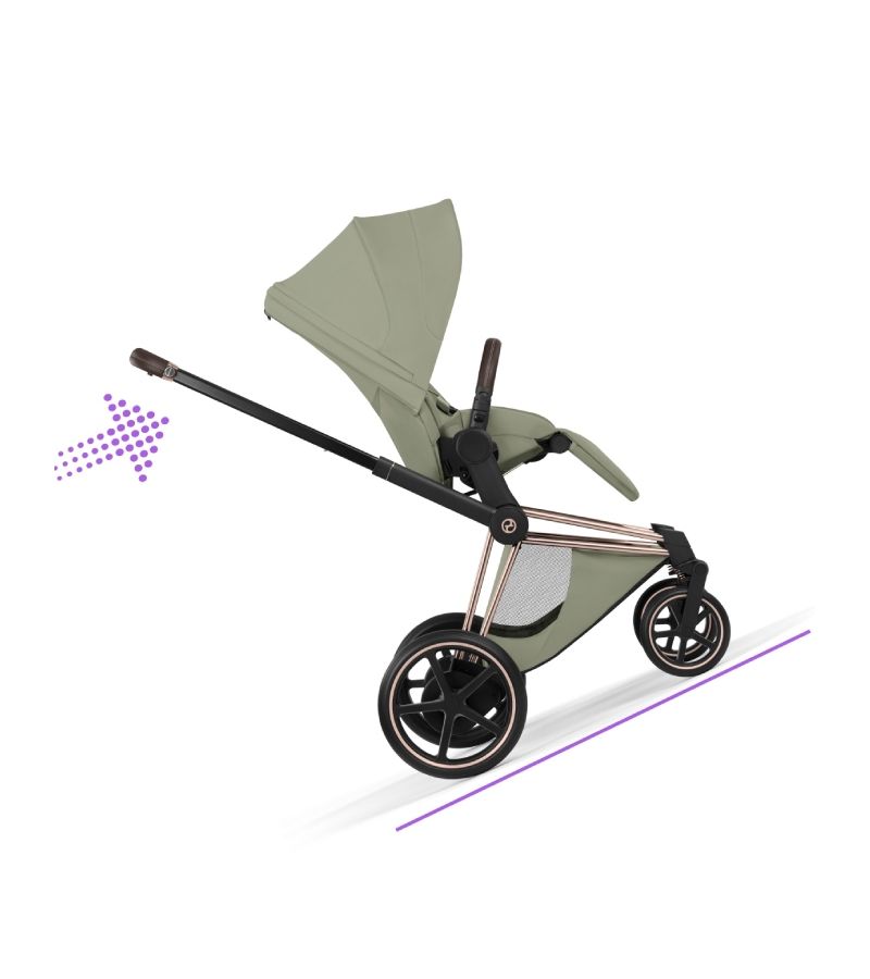Βρεφικό Καρότσι CYBEX e-Priam Style Sage Green Σκελετός Rosegold