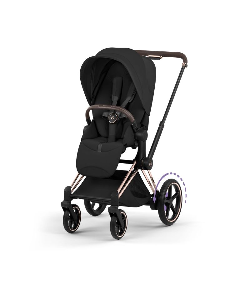 Βρεφικό Καρότσι CYBEX e-Priam Style Sepia Black Σκελετός Rosegold