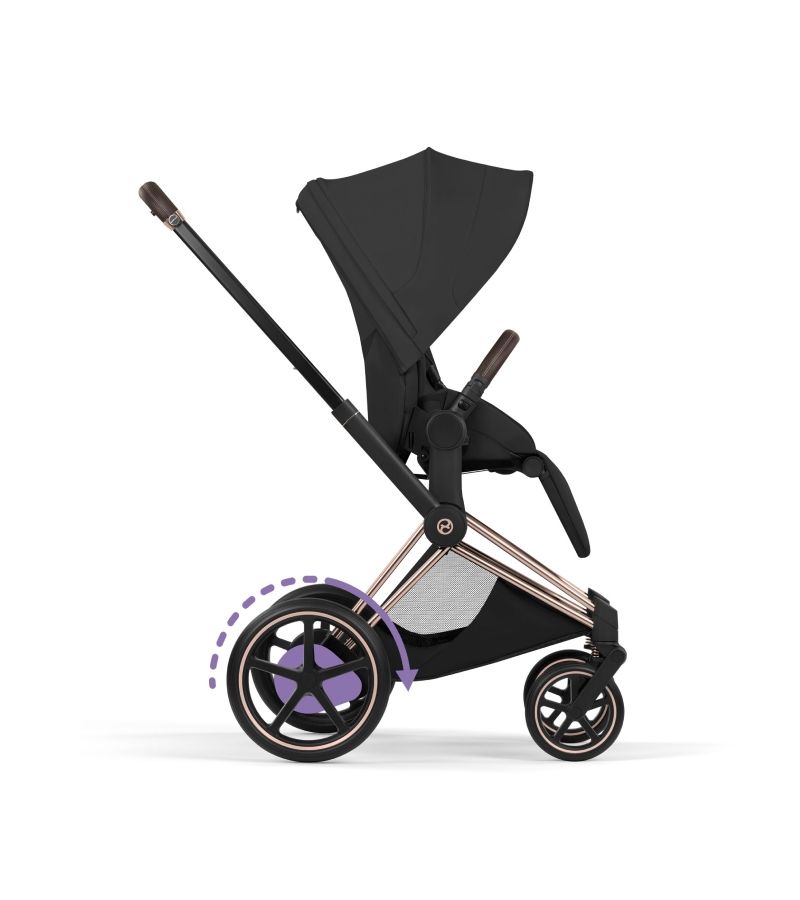 Βρεφικό Καρότσι CYBEX e-Priam Style Sepia Black Σκελετός Rosegold