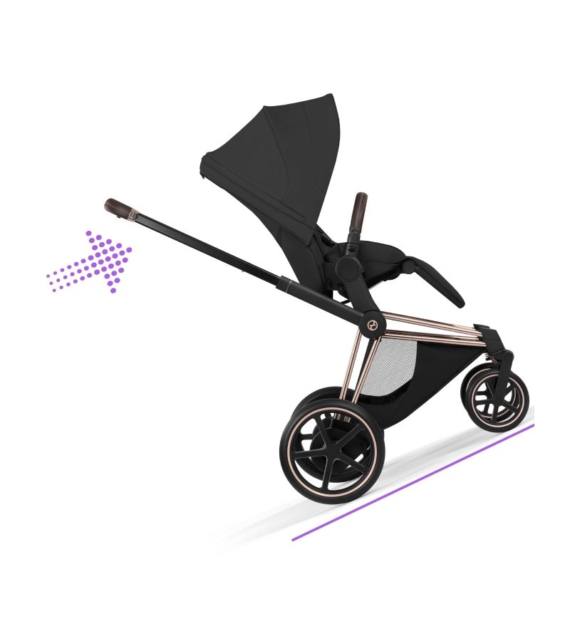 Βρεφικό Καρότσι CYBEX e-Priam Style Sepia Black Σκελετός Rosegold