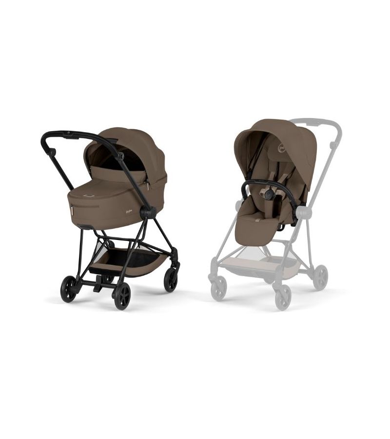 CYBEX Πολυκαρότσι 2in1 Mios Comfort Matt Black Πτυσσόμενο Πορτ Μπεμπέ Coconut Brown 
