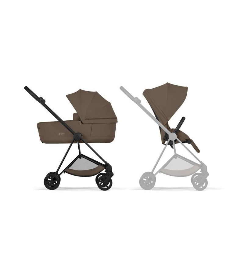 CYBEX Πολυκαρότσι 2in1 Mios Comfort Matt Black Πτυσσόμενο Πορτ Μπεμπέ Coconut Brown 