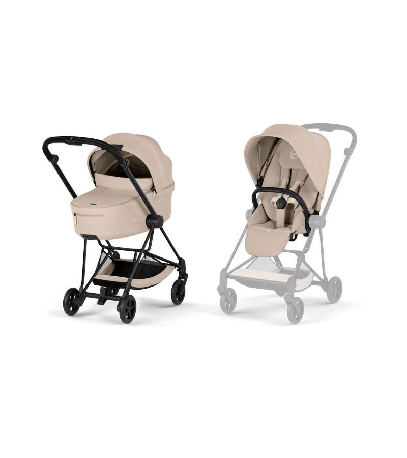 CYBEX Πολυκαρότσι 2in1 Mios Comfort Matt Black Πτυσσόμενο Πορτ Μπεμπέ Cozy Beige