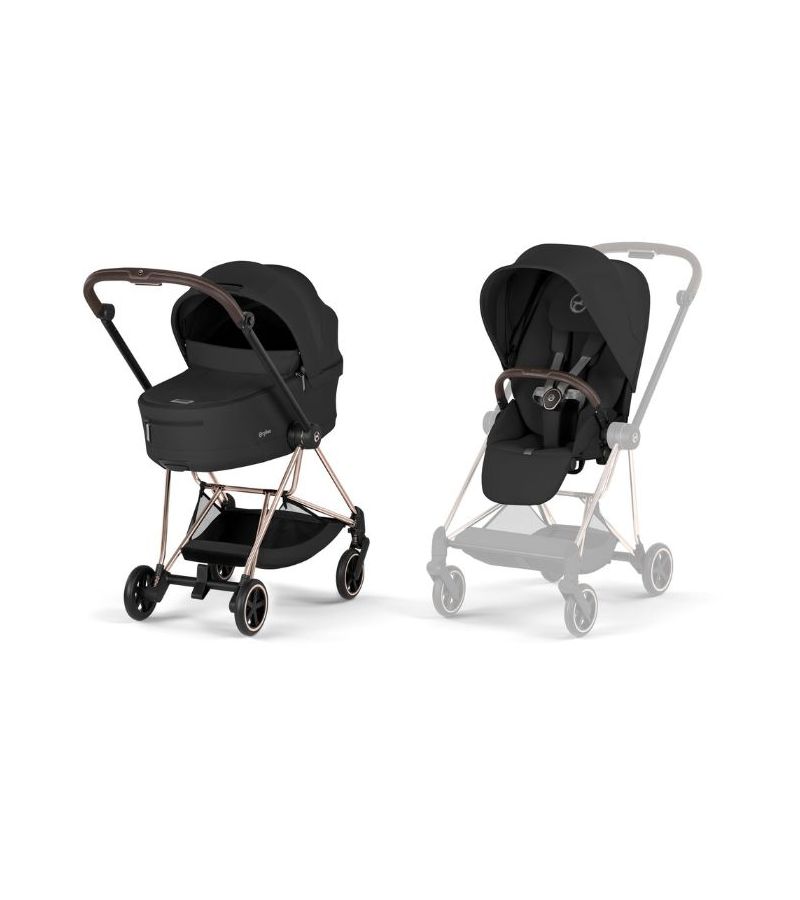 CYBEX Πολυκαρότσι 2in1 Mios Comfort Rosegold Πτυσσόμενο Πορτ Μπεμπέ Sepia Black